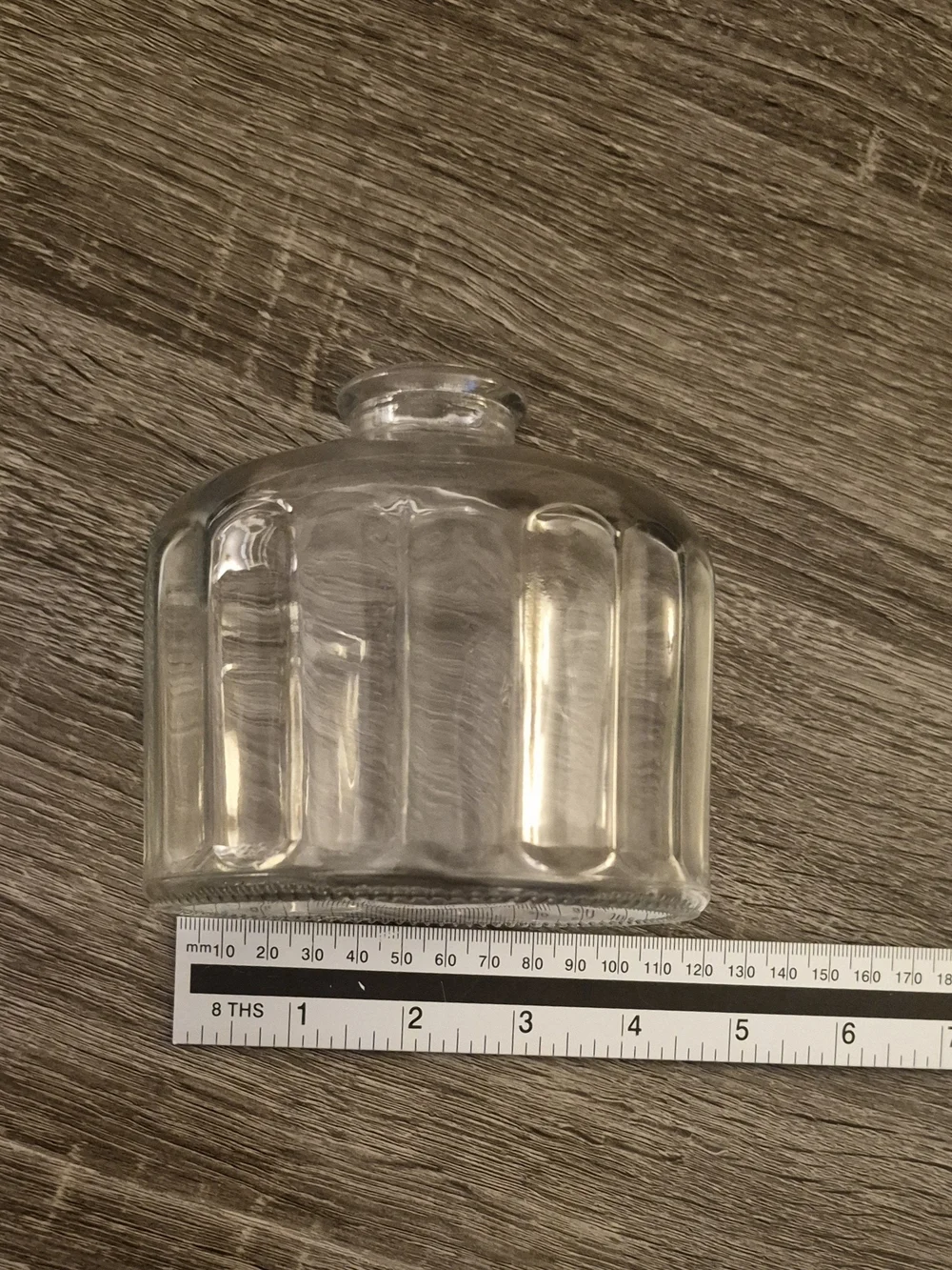 Clear Glass Ribbed Decorative Vase - Minimal Accent